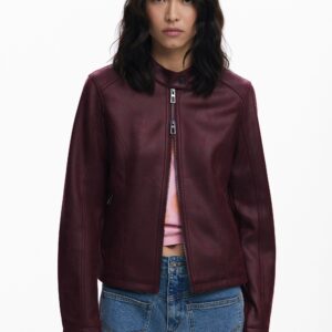 Gecombineerd jack met leerlook - RED - XL