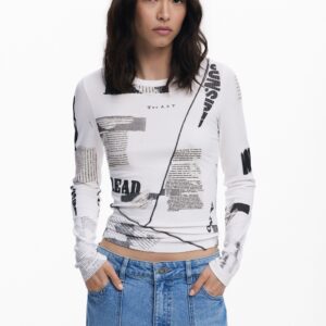 Geribd kranten-T-shirt - WHITE - XL