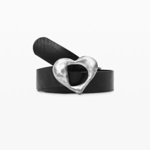 Leren riem met hart - BLACK - 85