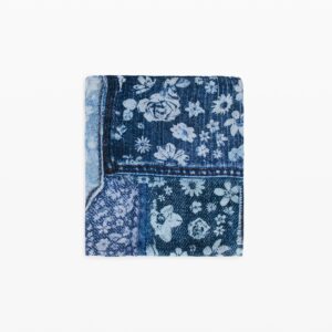 rechthoekige denim patch foulard - BLUE - U