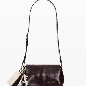 Kleine glanzende schoudertas - BROWN - U