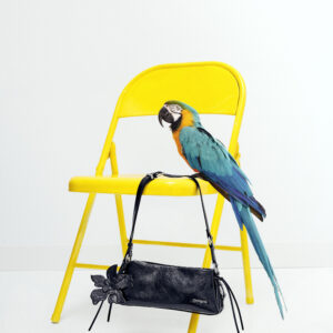 Middentas met leerlook charm - BLACK - U