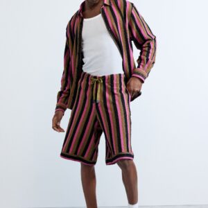 bermudashort met strepen - RED - XL