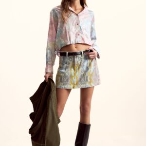 Blouse met linten ontworpen door Mr. Christian Lacroix - RED - XS