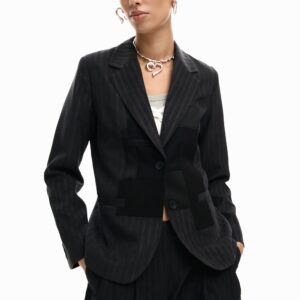 Colbert met strepen patch - BLACK - S