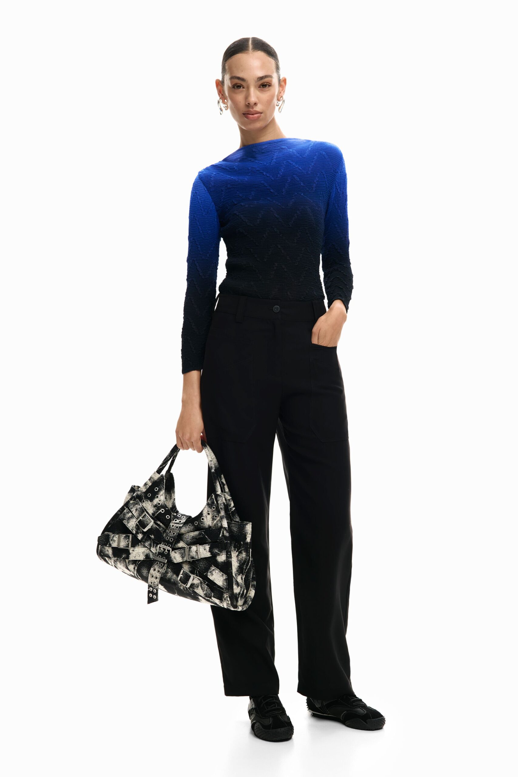 Rechte broek met zakken - BLACK - L 1 Rechte broek met zakken - BLACK - L