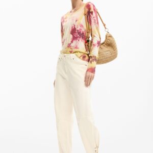 Lange broek met strik - MATERIAL FINISHES - L