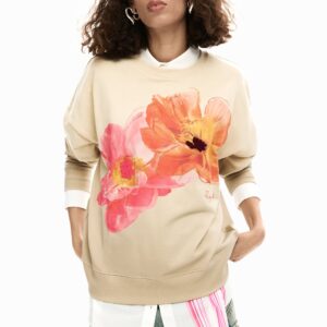 sweater met bloemenprint - RED - L