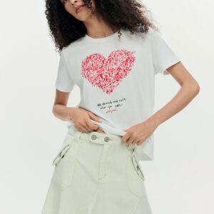 T-shirt met korte mouwen hart - WHITE - L