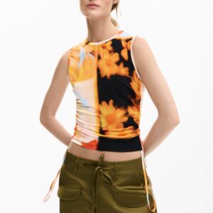 Arty bloemen t-shirt - MATERIAL FINISHES - L